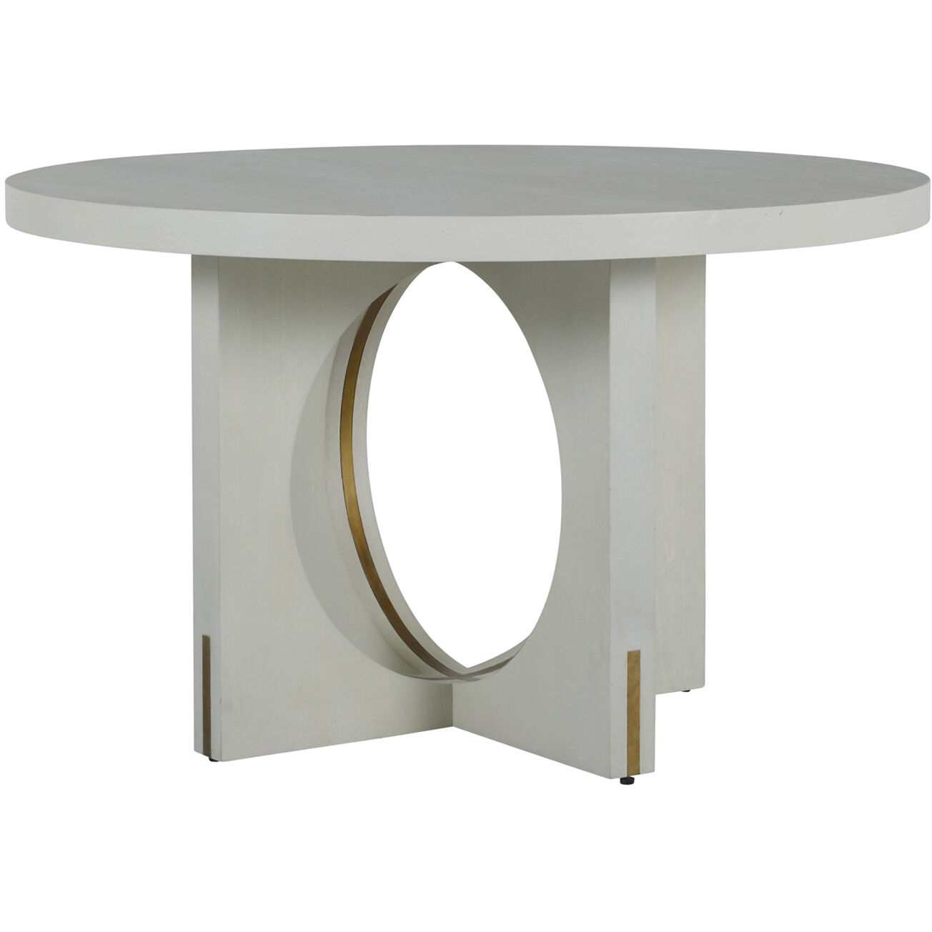 Sheila 48 X 48 inch Cerused White and Stained Gold Dining Table