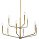 Madden 9 Light Champagne Bronze Chandelier Ceiling Light, 2 Tier