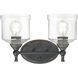 Keating Vanity Wall Light in Antique Black Iron