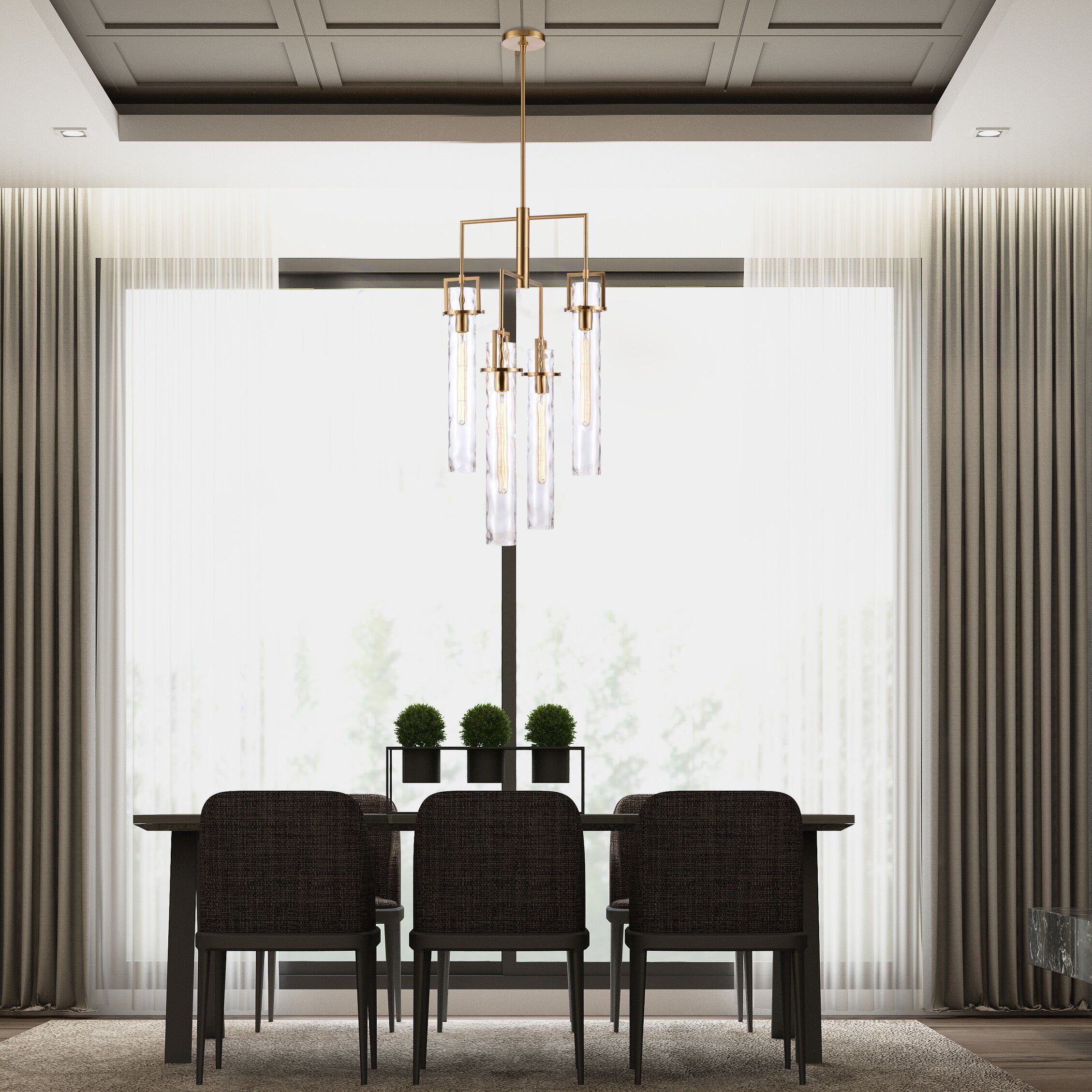 Jayden 4 Light 19.75 inch Lacquered Gold Chandelier Ceiling Light