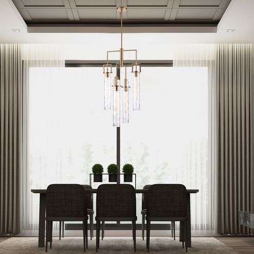 Jayden 4 Light 19.75 inch Lacquered Gold Chandelier Ceiling Light