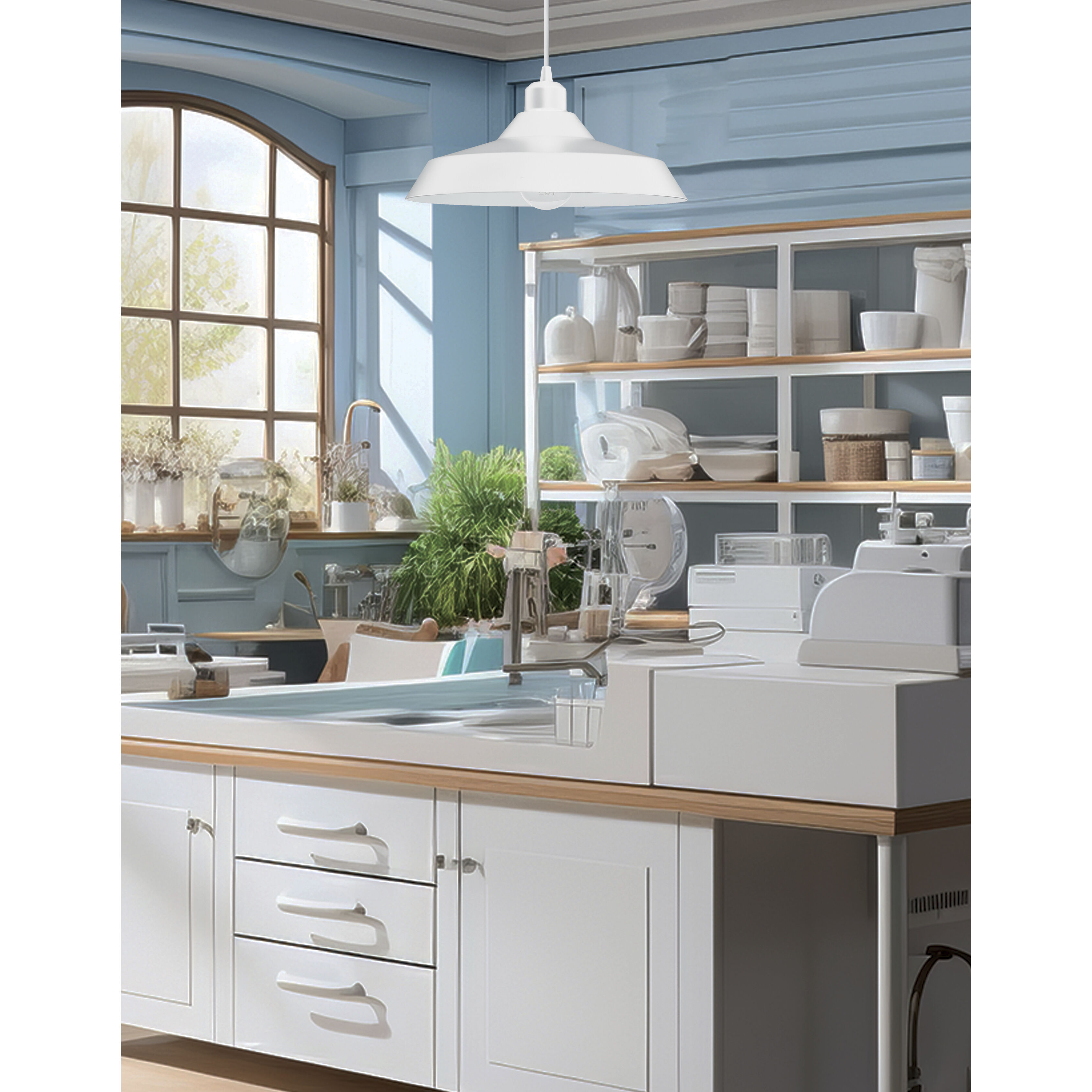 Olya LED 11.75 inch Matte White Pendant Ceiling Light