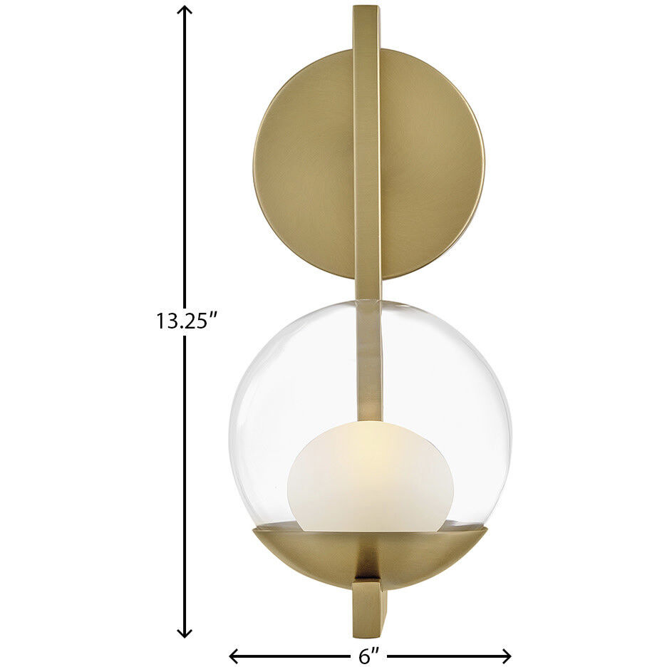 Sunni LED 8.5 inch Lacquered Brass Bath Sconce Wall Light, Medium