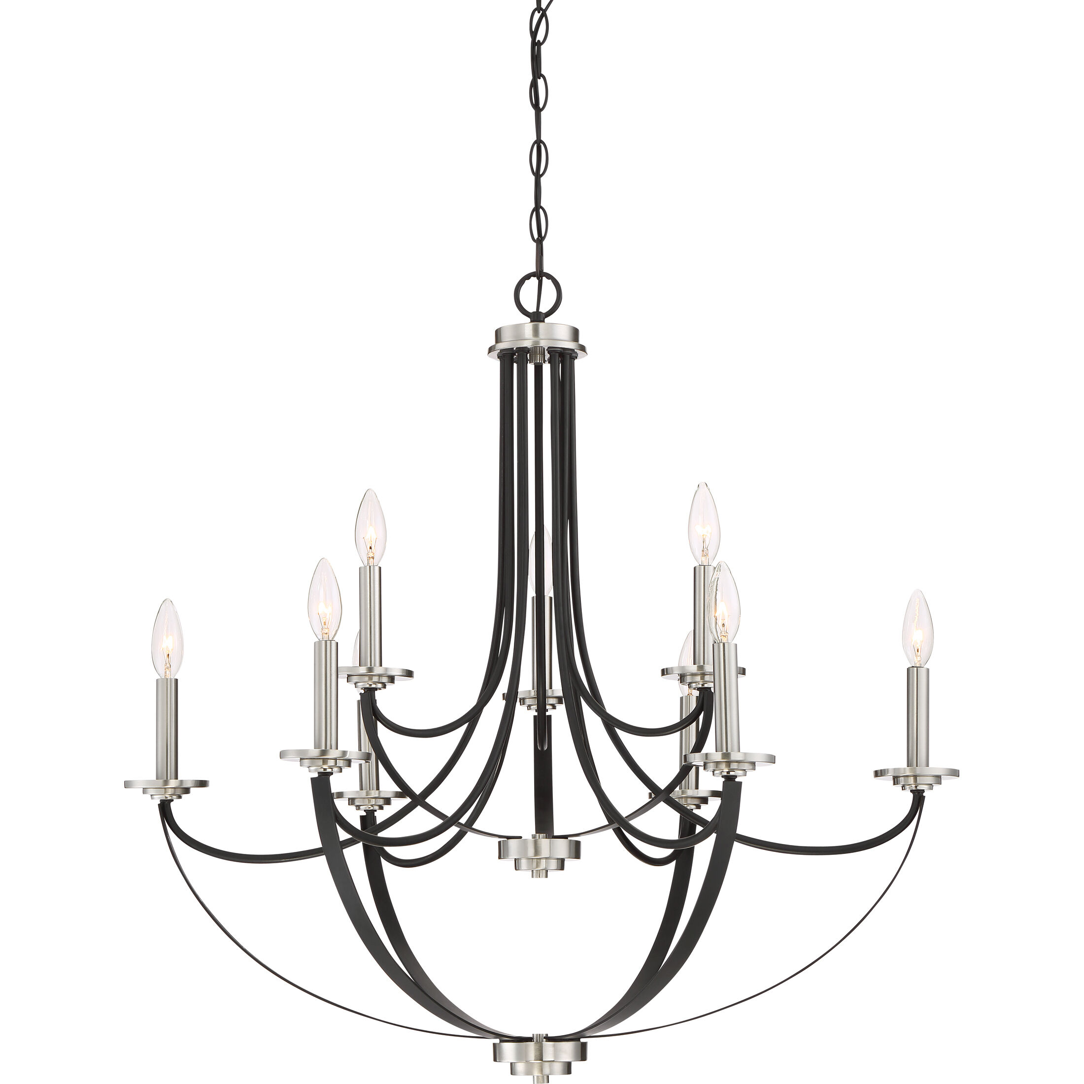 Alana 9 Light 32 inch Mystic Black Chandelier Ceiling Light, Two Tier