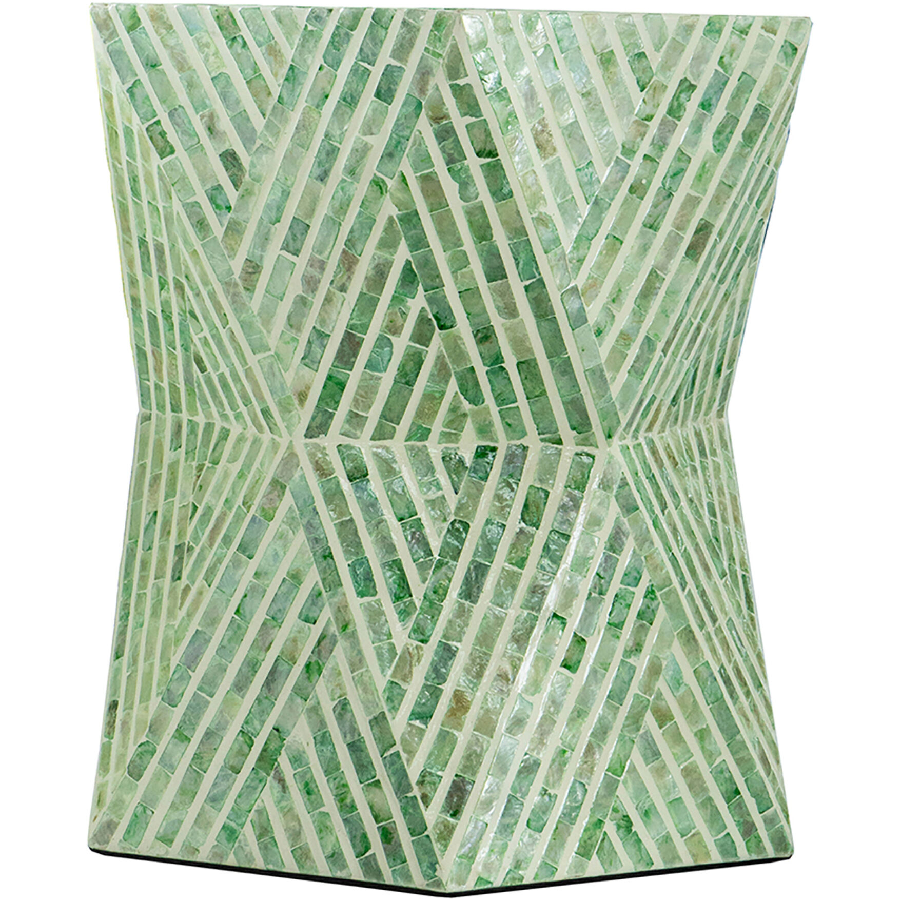 Hexagon 19.7 inch Green Stool