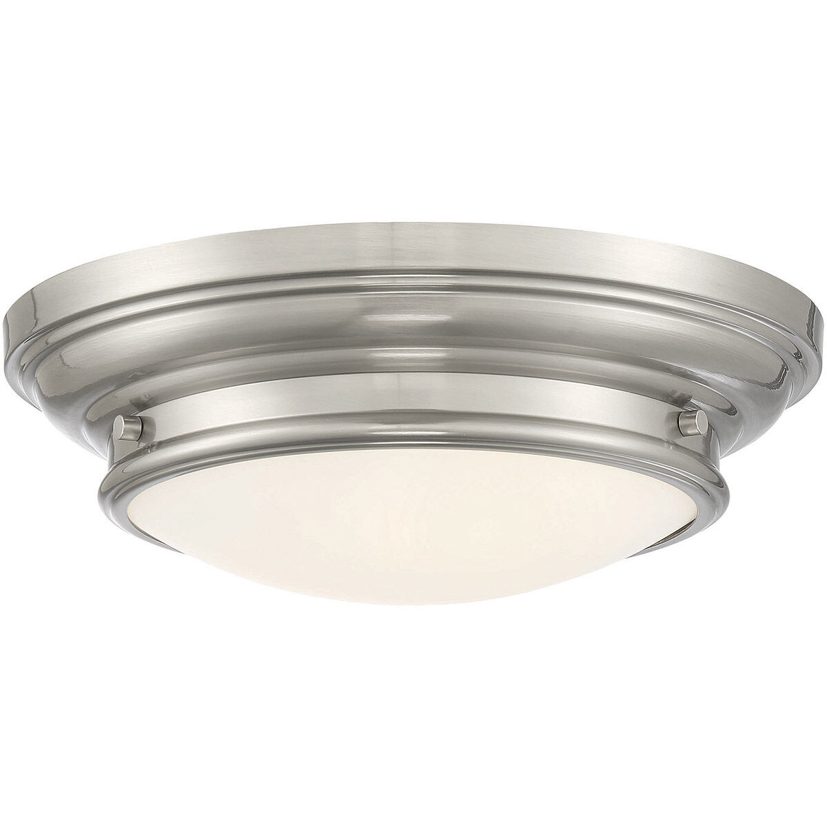 Transitional 2 Light 13 inch Brushed Nickel Flush Mount Ceiling Light