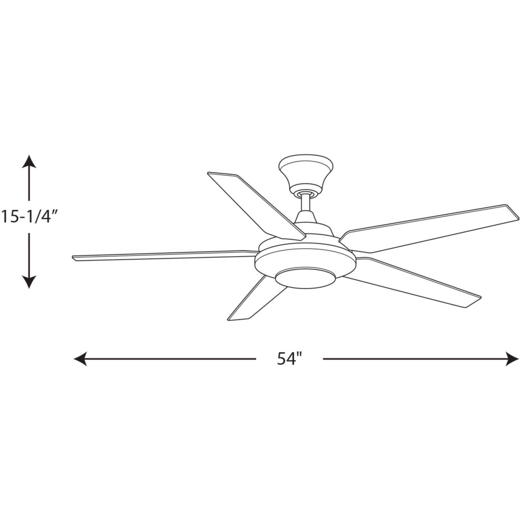AirPro Signature Plus II 54 inch Antique Bronze with Medium Cherry/Classic Walnut Blades Ceiling Fan, Progress LED