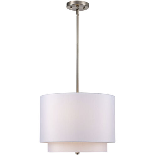 Schiffer 3 Light 15 inch Ivory Pendant Ceiling Light in Ivory Fabric Drum - Double Shade