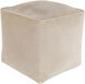 Cotton Velvet 16 inch Pouf, Cube