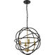 Octavia 4 Light 18 inch Brass and Dark Brown Pendant Ceiling Light