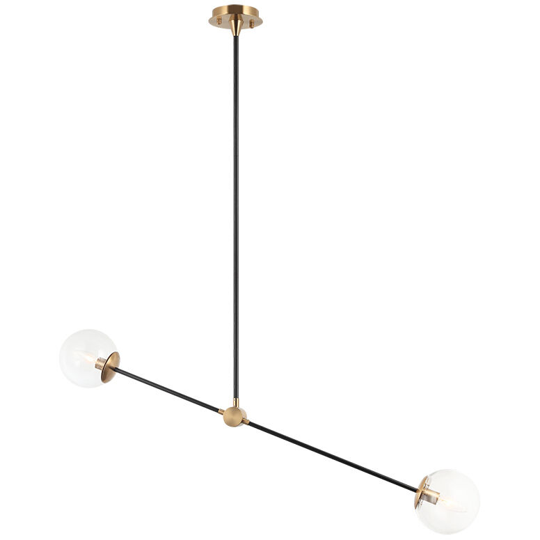 Cosmic 2 Light 5.88 inch Aged Gold Brass Pendant Ceiling Light in Aged Gold Brass and Clear