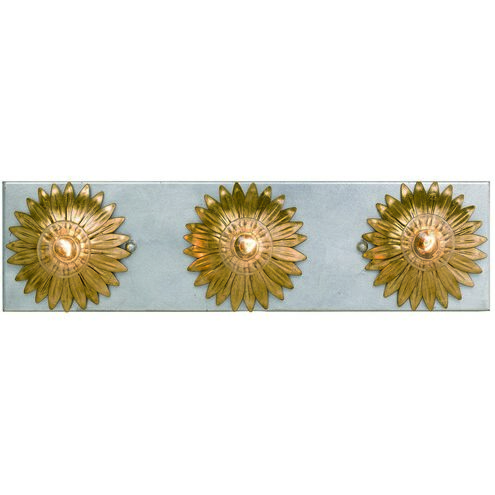 Broche 3 Light 18 inch Antique Gold and Antique Silver Bathroom Vanity Light Wall Light
