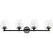 Willow 4 Light 35.5 inch Black Chrome Vanity Sconce Wall Light