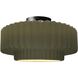 Radiance Collection - Pleated Tier 1 Light 16.5 inch Matte Green and Matte Black Semi-Flush Ceiling Light in Replaceable Bulb, 16.5W x 8H, Form+Finish+Function