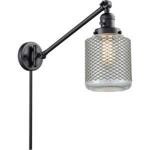 Stanton 30 inch 3.50 watt Matte Black Swing Arm Wall Light, Franklin Restoration