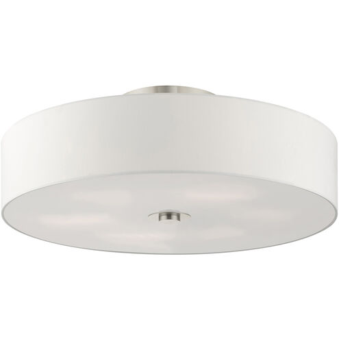 Meridian 6 Light 30 inch Brushed Nickel Semi Flush Ceiling Light