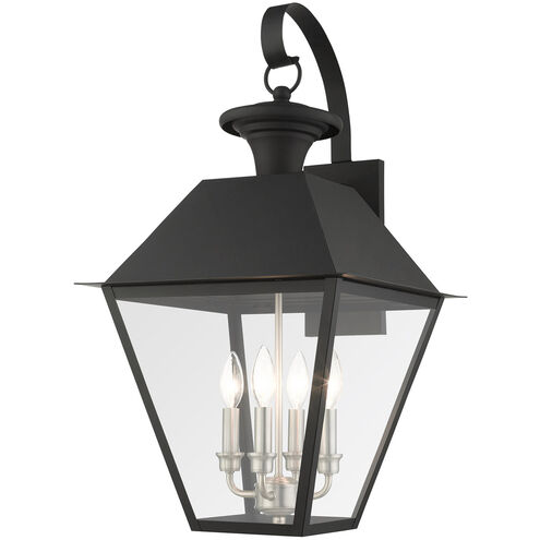 Mansfield 4 Light 28 inch Black Outdoor Wall Lantern