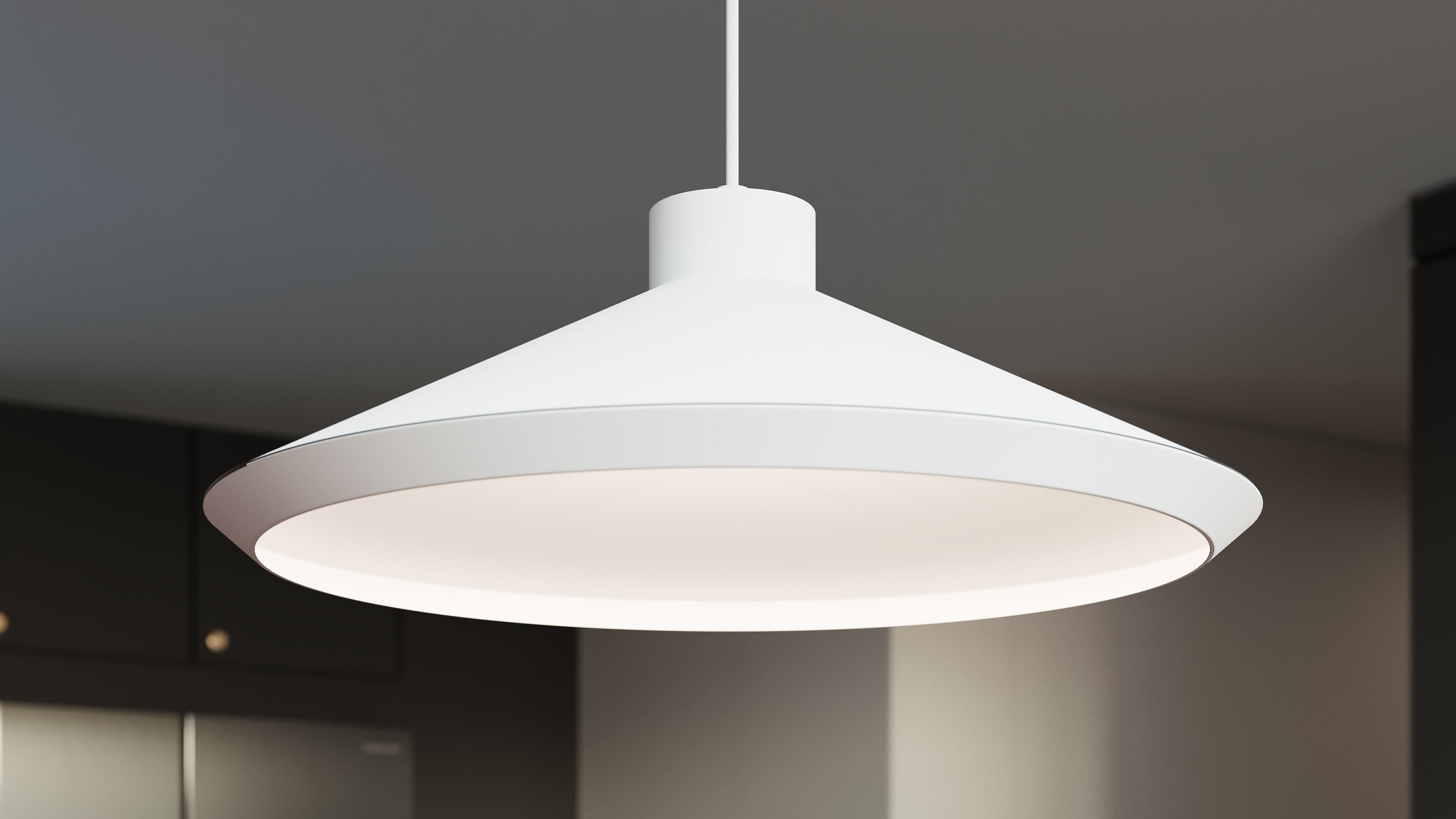 Koma LED 22 inch Satin White Pendant Ceiling Light in GU24