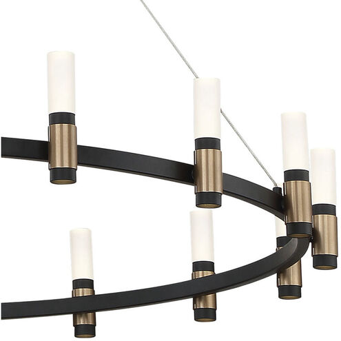 Albany LED 31.5 inch Brass and Black Chandelier Ceiling Light