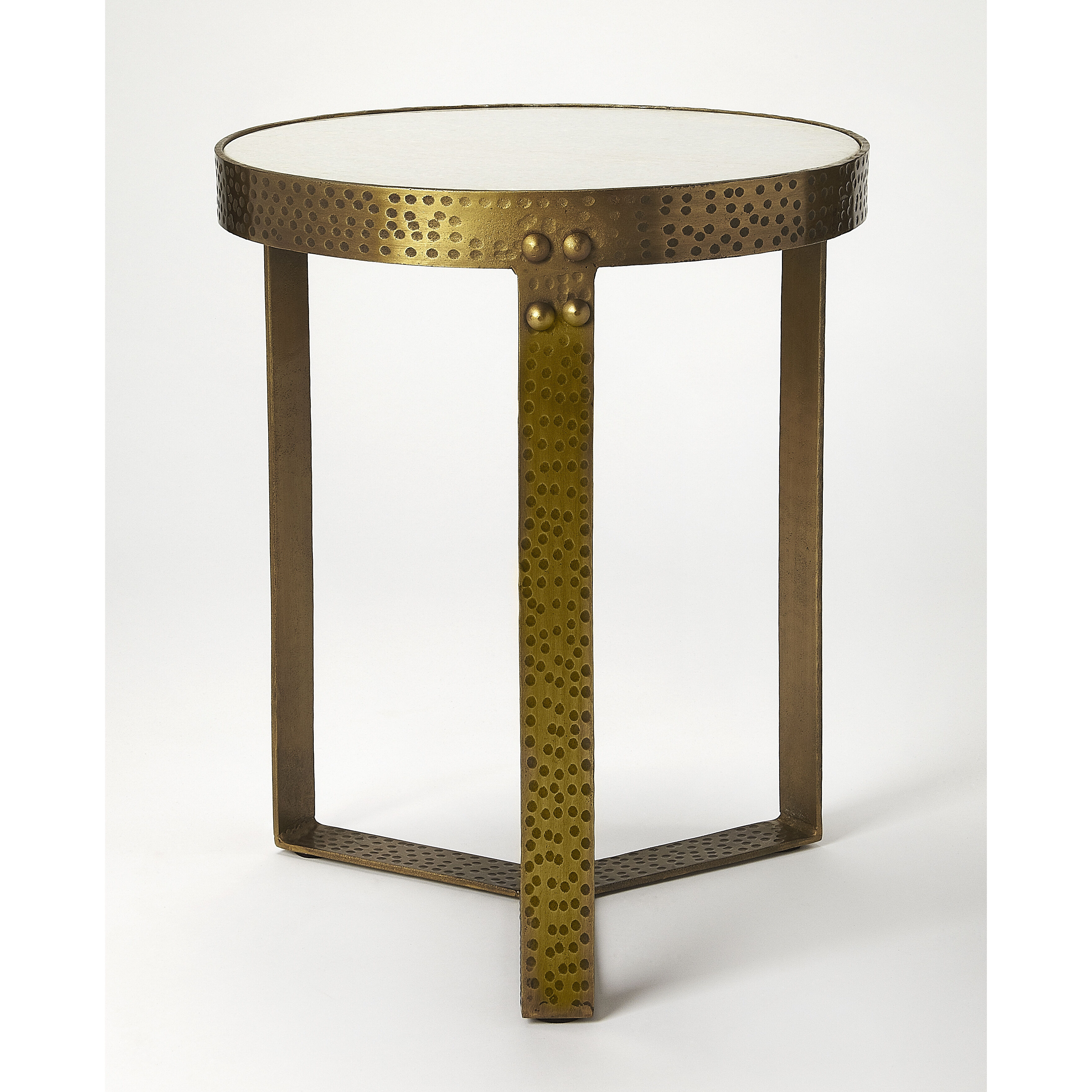 Butler Loft Elton Marble & Metal 22 X 18 inch Marble and Metal Accent Table
