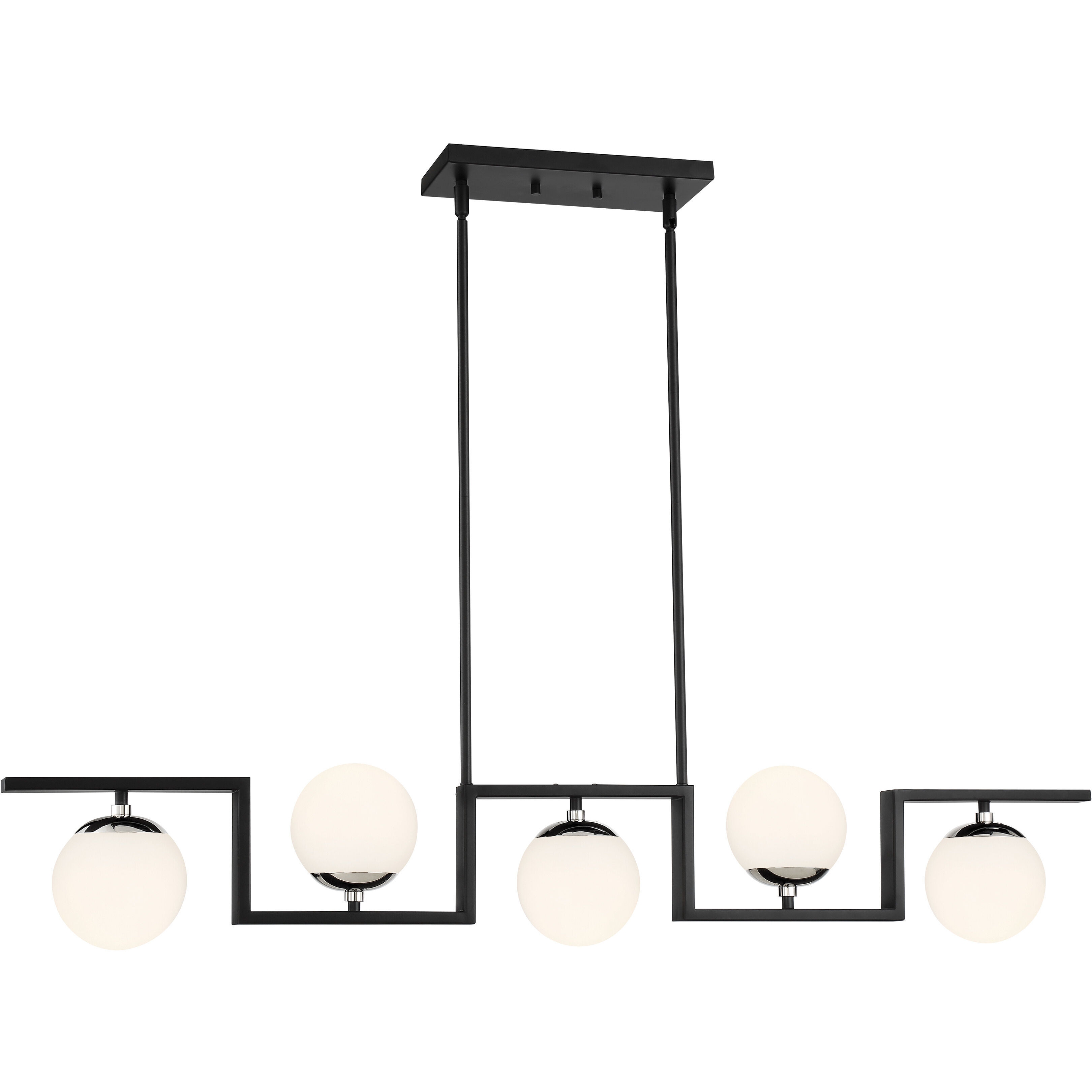 Alluria II 5 Light 46.5 inch Coal With Polished Nichel High Island Light Ceiling Light