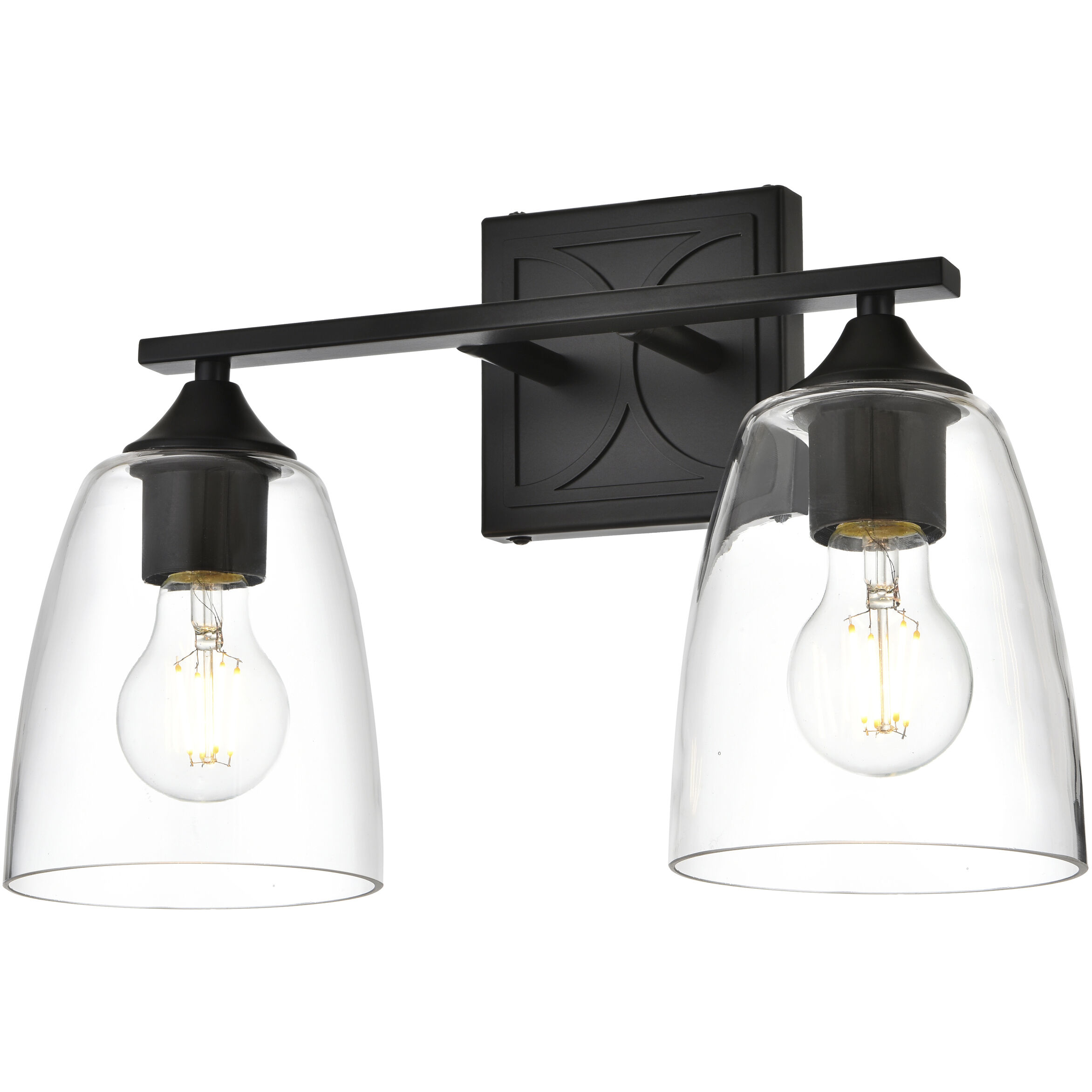 Harris 2 Light 15 inch Black Bath Sconce Wall Light