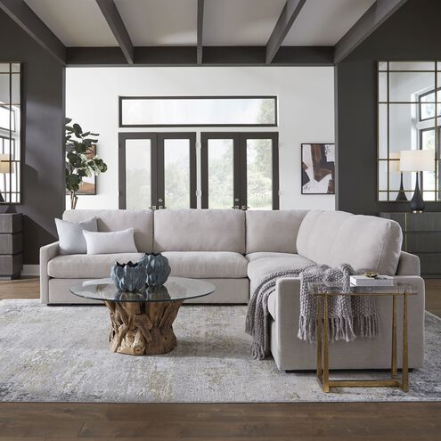 Refuge Light Sand Polyester Sofa, Right Arm Facing