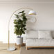Luna Bella 92 inch 9 watt Weathered Brass and White Arc Floor Lamp Portable Light