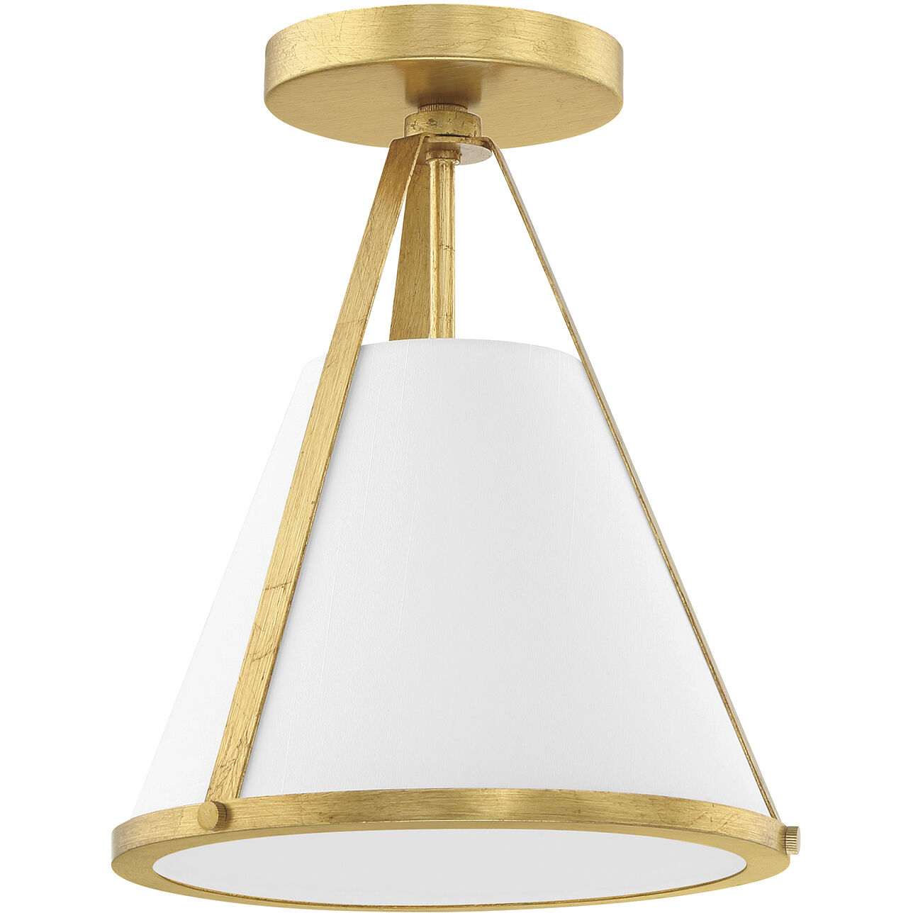 Fulton 1 Light 9.25 inch Antique Gold Semi Flush Ceiling Light