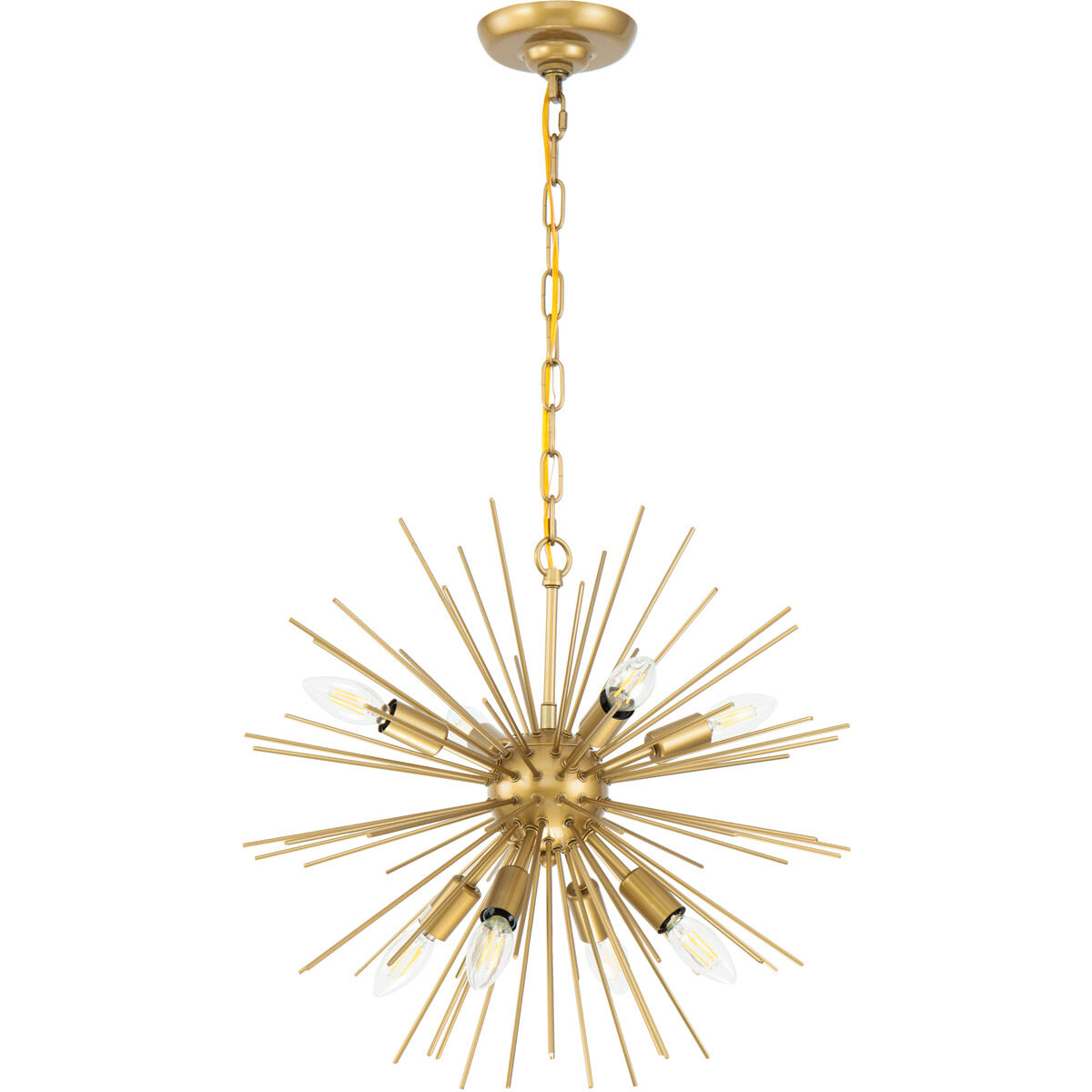 Timber 8 Light 20 inch Brass Pendant Ceiling Light