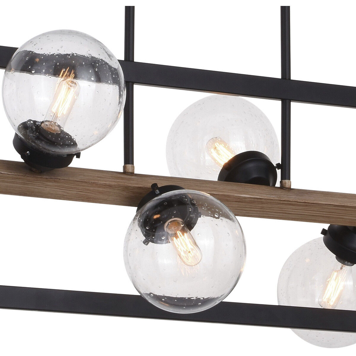 Bridgeview LED 38 inch Oil Rubbed Bronze and Light Walnut Linear Chandelier Ceiling Light