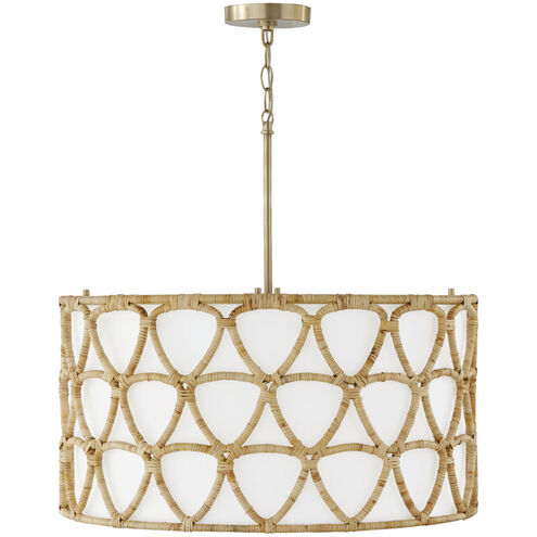 Tulum 4 Light 24.5 inch Matte Brass Pendant Ceiling Light