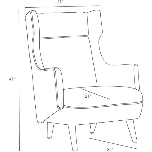 Budelli 41 inch Cognac Wing Chair
