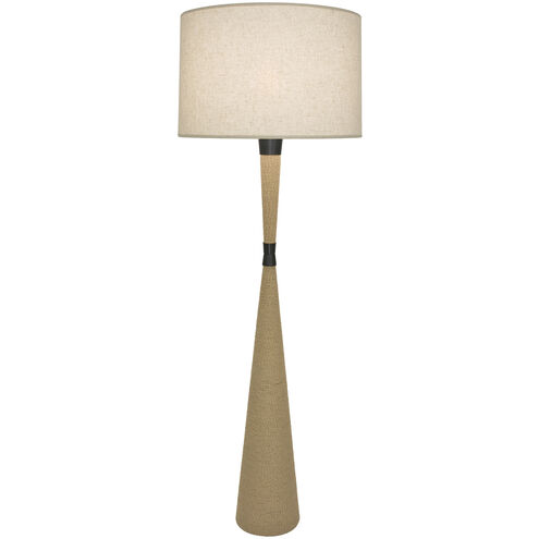 Hatteras 61 inch 150.00 watt Natural Rope with Deep Patina Bronze Floor Lamp Portable Light in Heather Linen