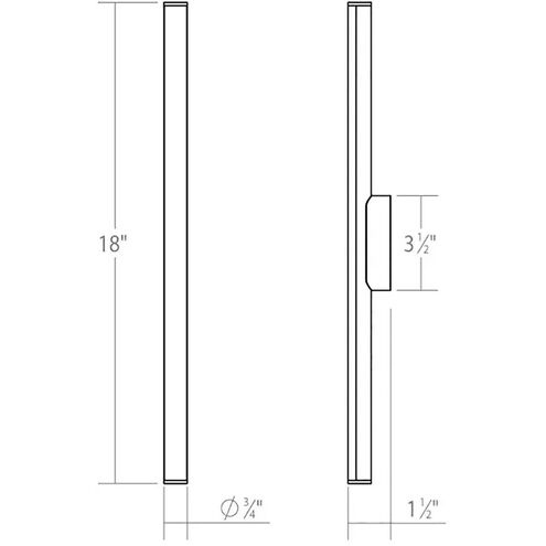 Fino LED 18 inch Satin Black Bath Bar Wall Light