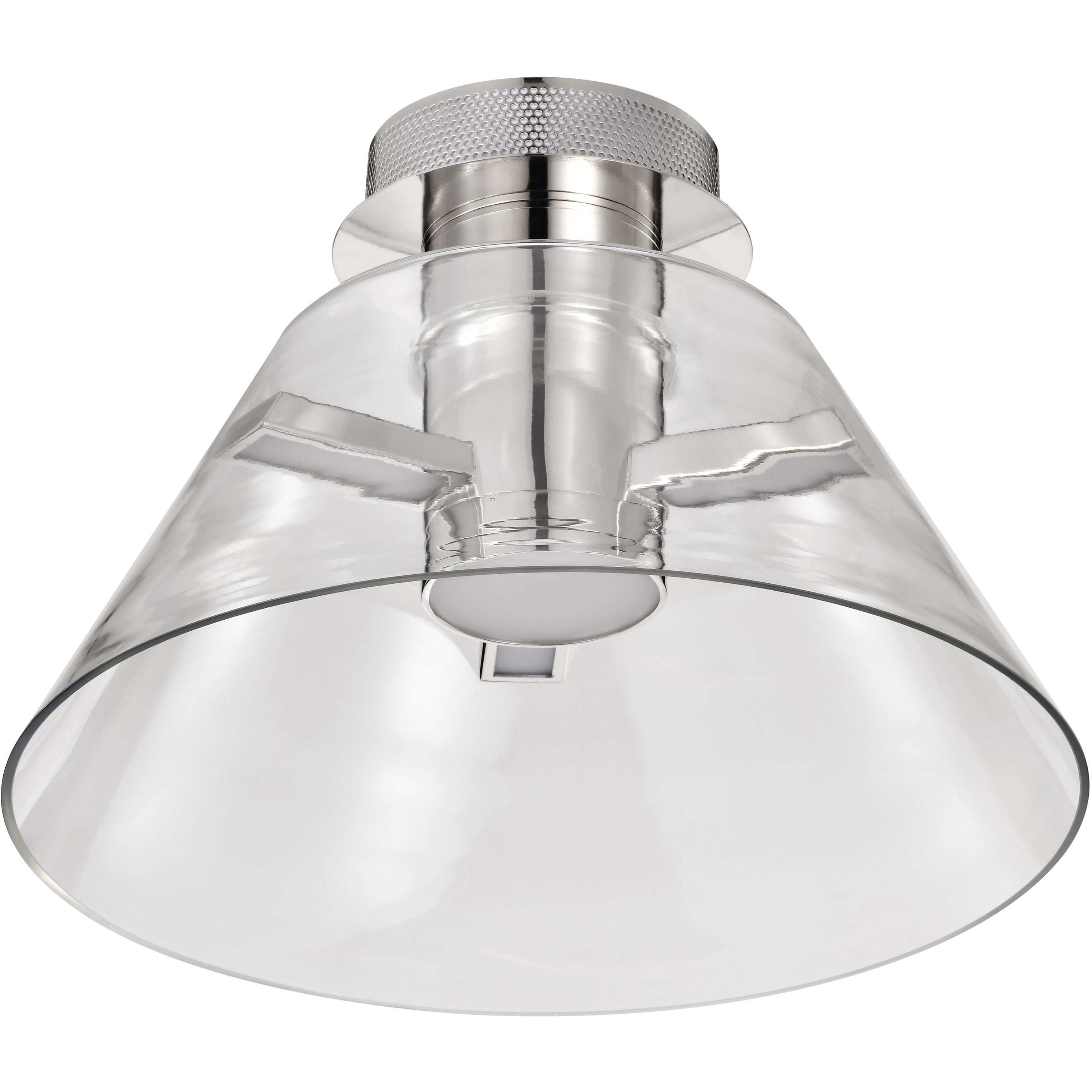 Edmond LED 13.63 inch Polished Nickel Semi Flush Mount Ceiling Light