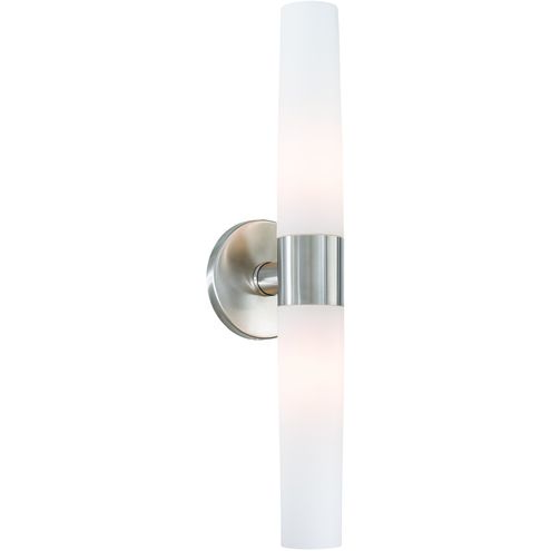 Saber 2 Light 20 inch Brushed Stainless Steel Wall Sconce Wall Light in Incandescent, Bath