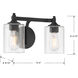 Ryehouse 2 Light 14 inch Matte Black Bathroom Vanity Light Wall Light