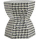 Hexagon 16.5 inch Black and White Stool, Hexagon Tapered