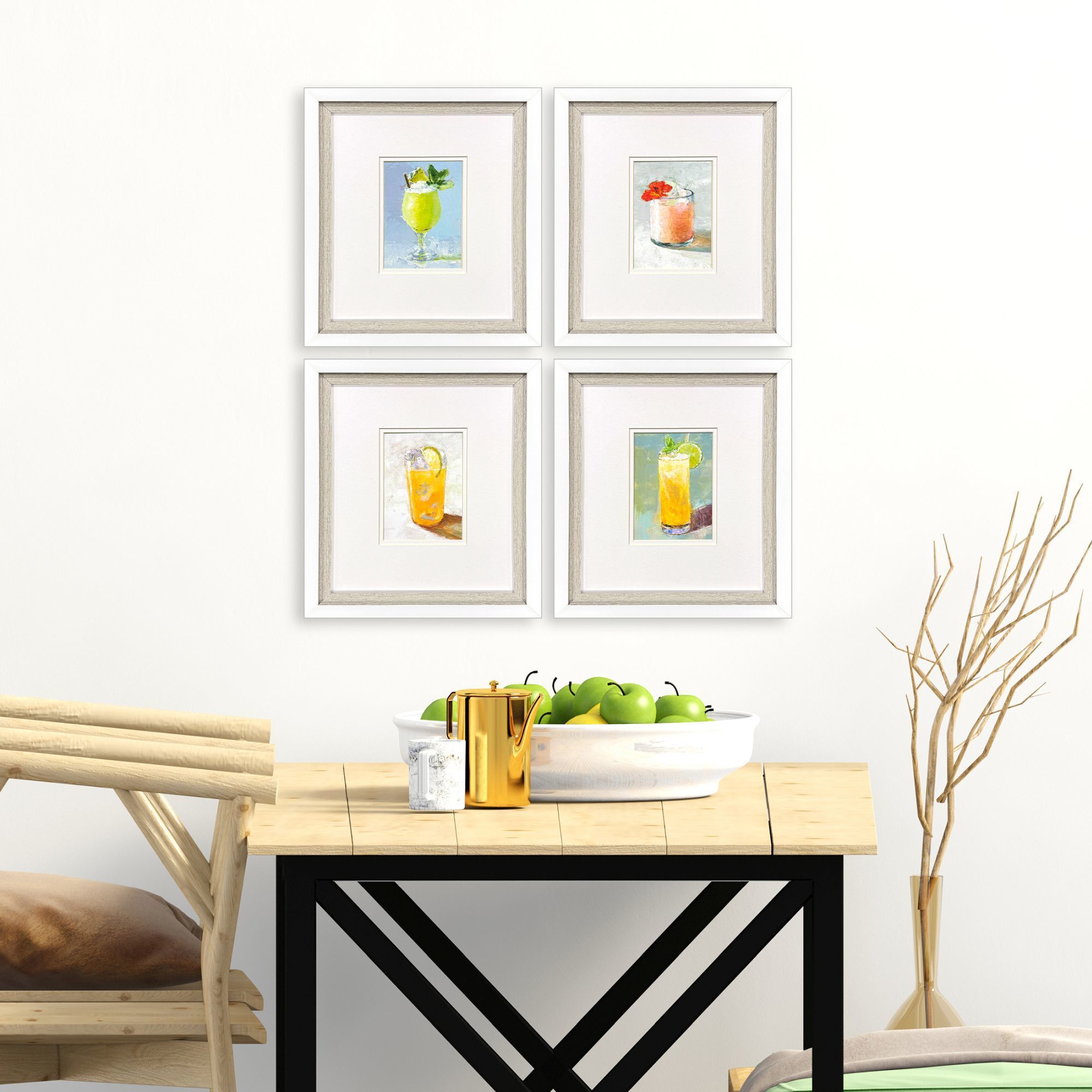 Refreshers Multi and Green and Yellow and Pink Framed Art, Propac