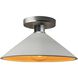 Radiance 1 Light 11.75 inch Matte White and Champagne Gold and Brushed Nickel Semi Flush Ceiling Light