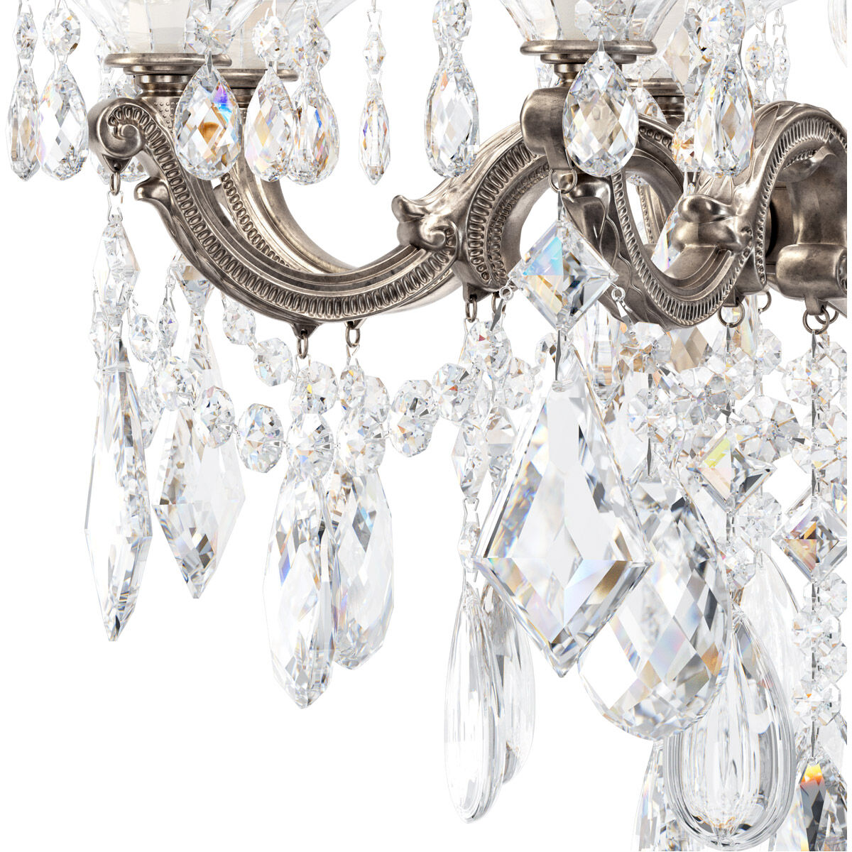 La Scala 8 Light 25 inch Antique Silver Chandelier Ceiling Light in Heritage, Antique Silver Cast