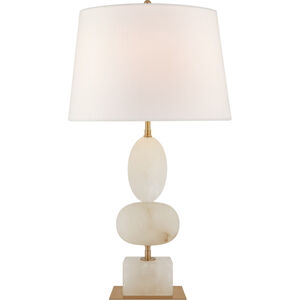 Thomas O'Brien Dani 27.5 inch 100 watt Alabaster Table Lamp Portable Light, Medium