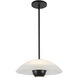 Umbra 1 Light 14 inch Black Pendant Ceiling Light in Opal Glass Shade