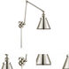 Appalachian 30 inch 3.5 watt Polished Nickel Swing Arm Wall Light, Franklin Restoration
