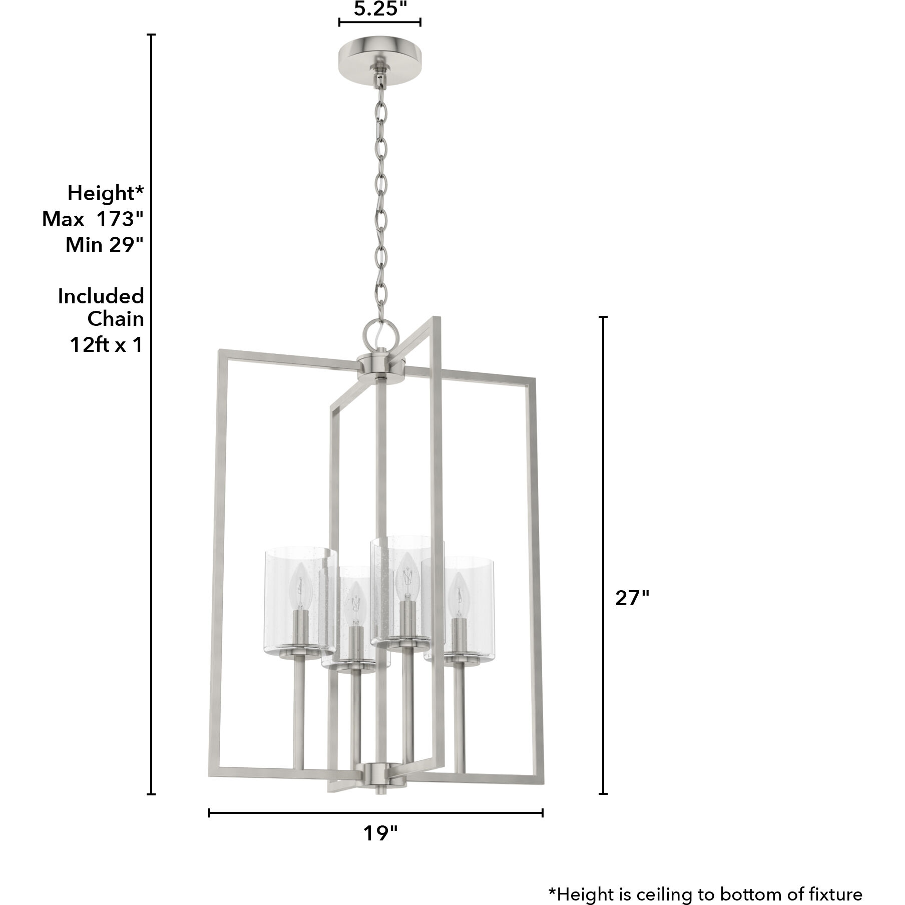 Kerrison 4 Light 19 inch Brushed Nickel Foyer Pendant Ceiling Light