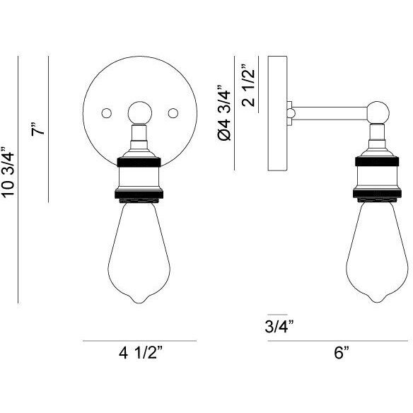 Bulstrode's Workshop 1 Light 8 inch Aged Gold Brass Wall Sconce Wall Light