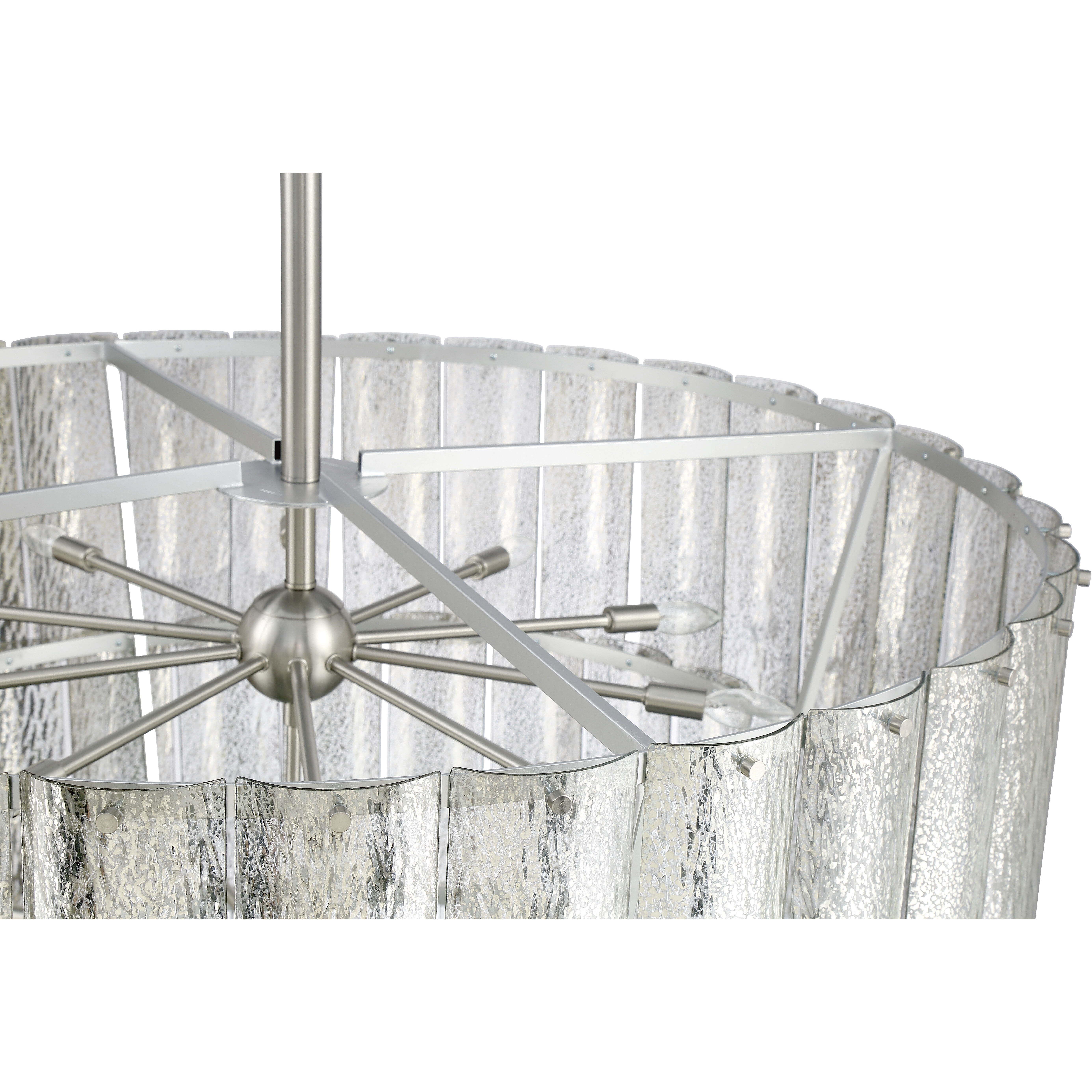 Museo 28 Light 48 inch Brushed Polished Nickel Chandelier Ceiling Light