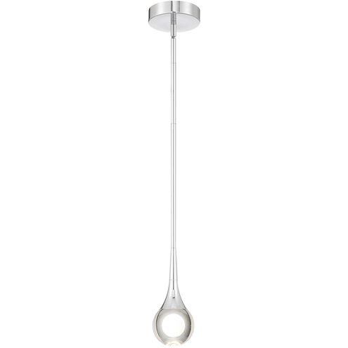 Georgia LED 4 inch Chrome and Crystal Clear Pendant Ceiling Light