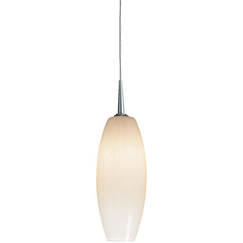 Ciro LED 3.6 inch Matte Chrome Small Pendant Ceiling Light in White Glass